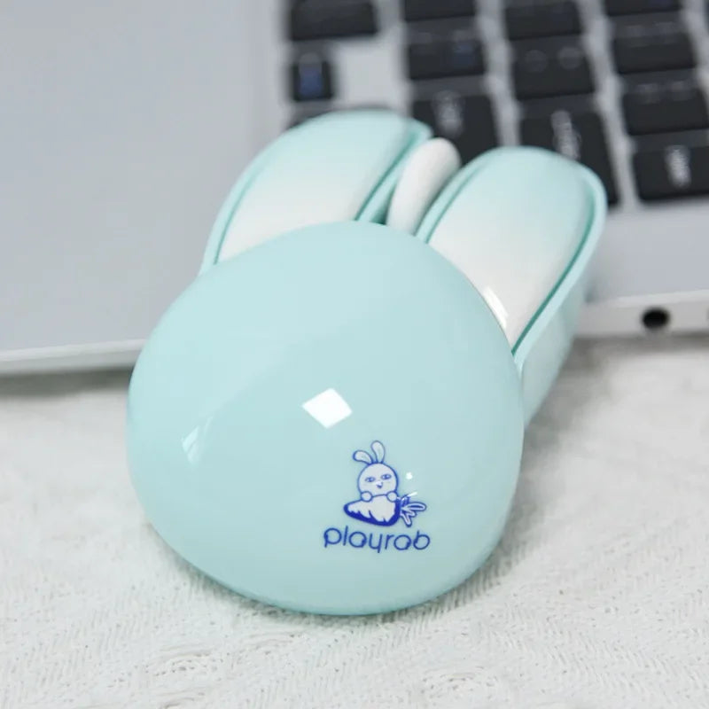 Cute Rabbit Ear Shape Dual-Mode Mouse 2.4G+Bluetooth Lightweight Mute Ergonomic Plating Portable Mice For PC Laptop Office Home