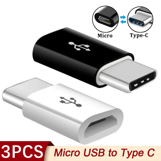 1/3Pcs Micro USB Female To Type C Male Adapter OTG Converter Micro-B To USB-C Connector Charging Cable Adapter Phone Accessories