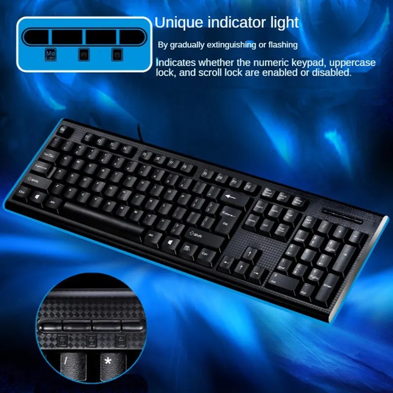 Q9 Single Keyboard USB Square Mouth Business Office Home PS2 Round Hole Wired Desktop Computer