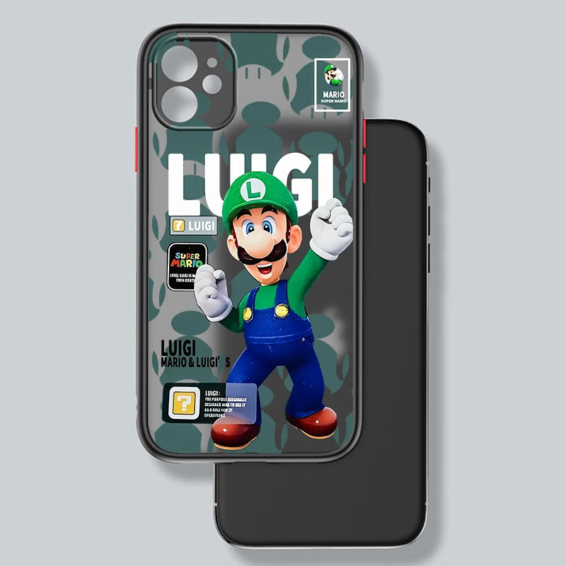 Childhood M-Marios Brave Game Frosted Translucent For Apple iPhone 16 15 14 13 12 11 XS XR X Pro Max Plus Mini Cover Phone Case