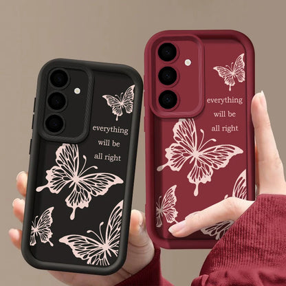 Butterfly Case For Samsung Galaxy S25 S24 S23 S22 Ultra S21 S24 FE A14 A34 A15 A35 A52 A53 A54 A16 A56 5G Shockproof Soft Cover