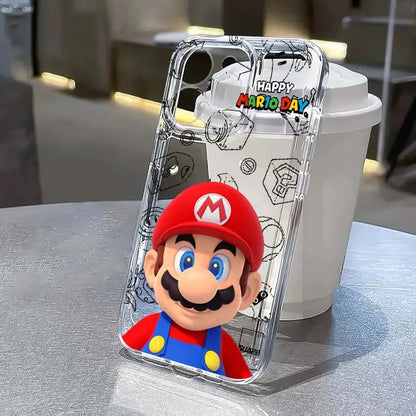 Luxury Supers M-Marios Cartoon Phone Case For Apple iPhone 17 Air 16e 16 15 14 13 12 11 Mini Pro Max Plus Transparent Soft Cover