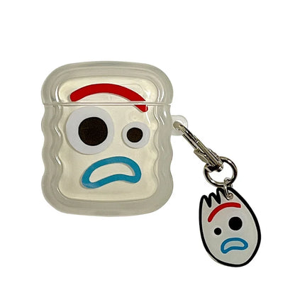 Cartoon Strawberry Bear Case for AirPods 4 Pro2 Pro 3 2 1 Bluetooth Earphone Protective Cover with Keychain