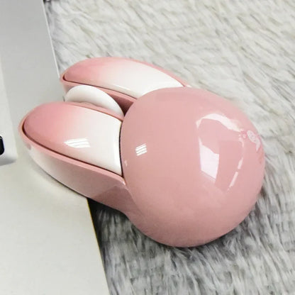 Cute Rabbit Ear Shape Dual-Mode Mouse 2.4G+Bluetooth Lightweight Mute Ergonomic Plating Portable Mice For PC Laptop Office Home