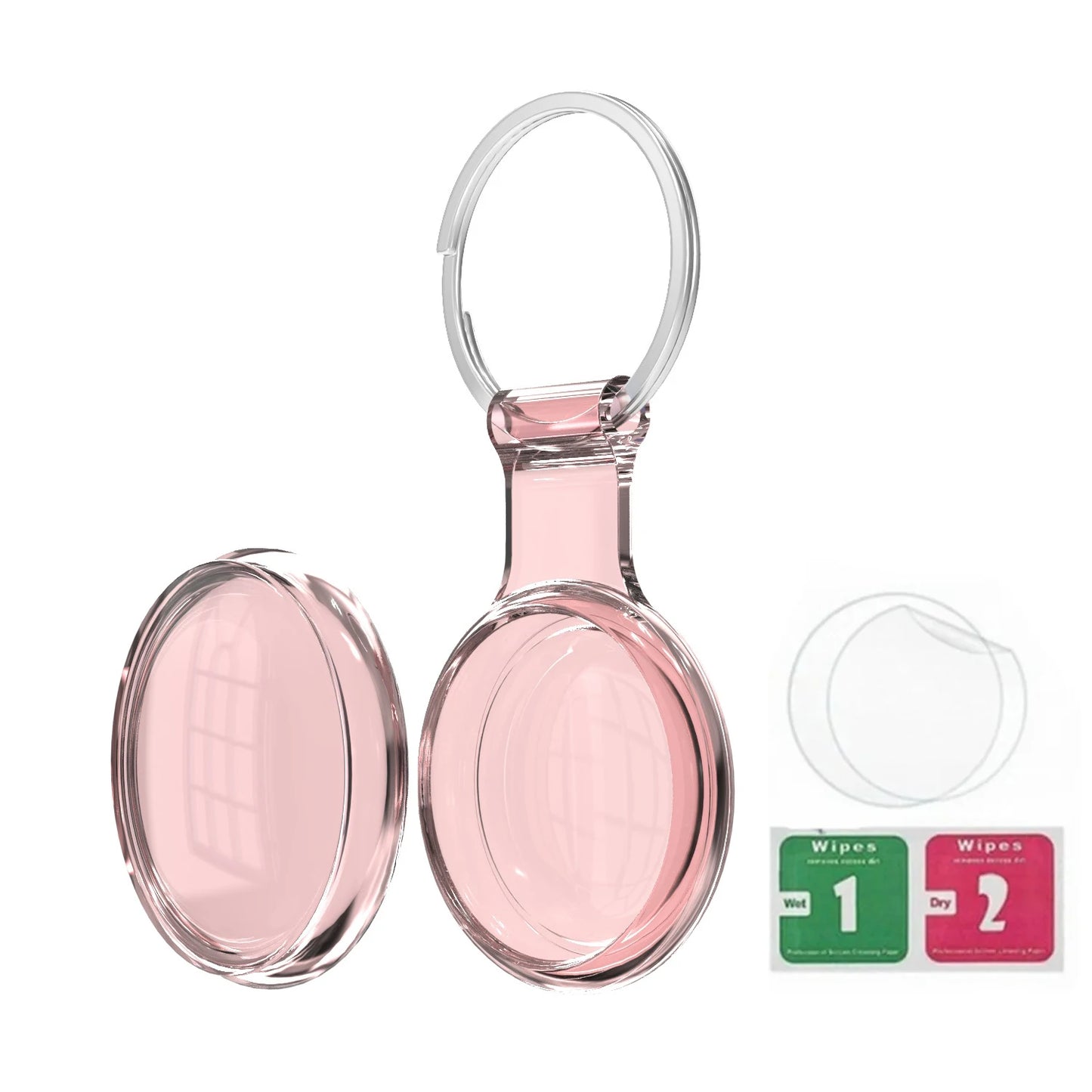 Waterproof AirTag Keychain Holder tag Lock Case Wire Cable,  Anti-Lost Protective Case with Keyring for Luggage, Key, Backpack