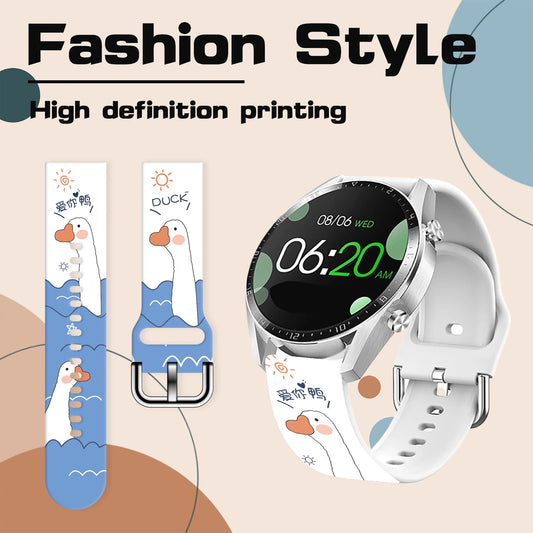 20mm Fashion Printed Strap for Samsung Galaxy Watch 7/6/5 40mm 44mm Band 22mm Replaceable Bracelet for Xiaomi Amazfit Watchband