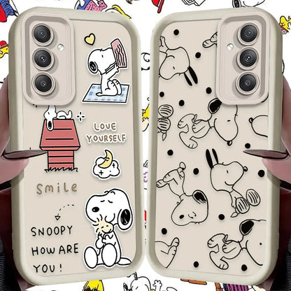 Cute Anime S-Snoopys Case For Samsung Galaxy S24 S25 S23 Ultra S22 S21 Plus FE A36 A56 A26 A16 A06 A15 A25 A35 A55 5G Back Cover