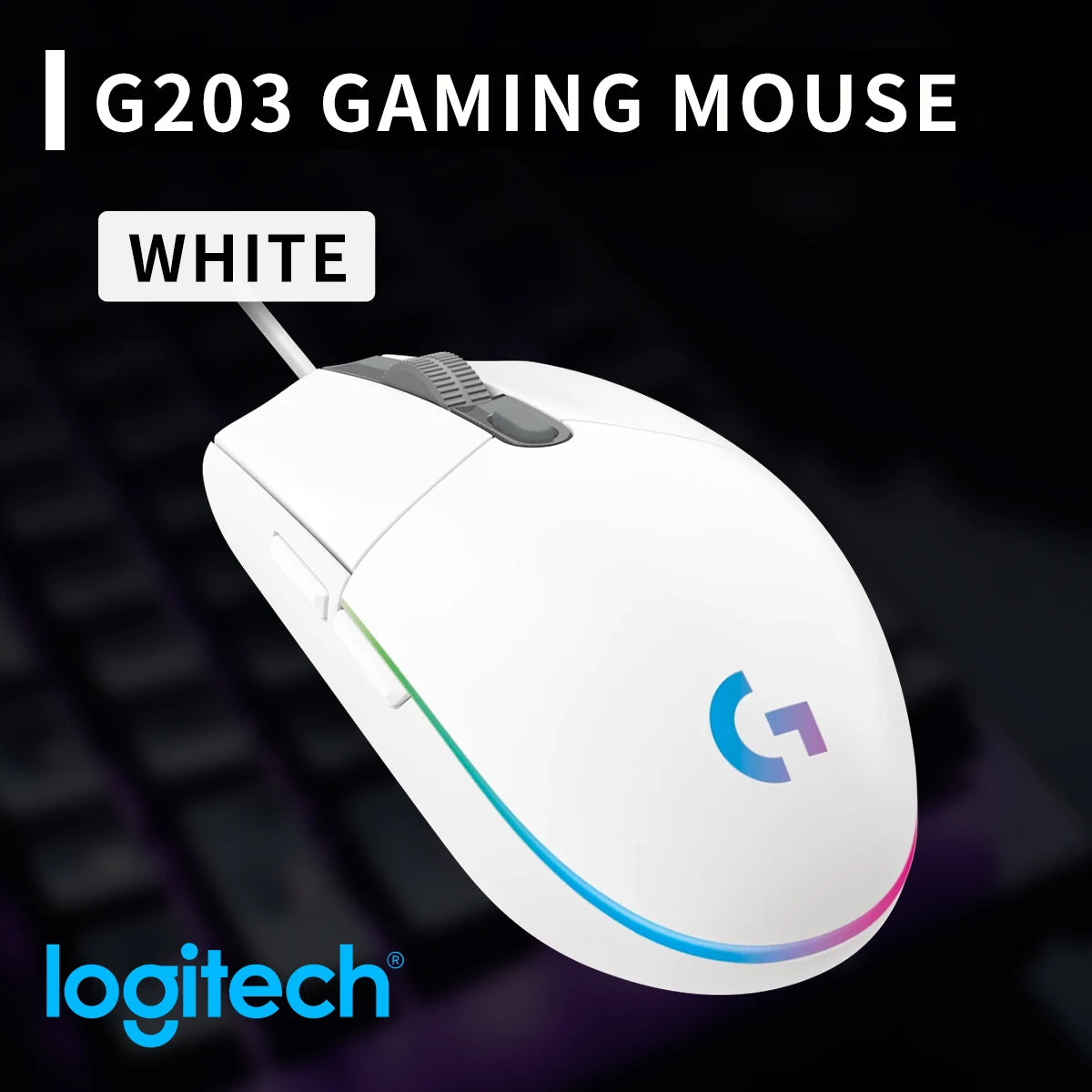 Logitech G203 Wired Gaming Mouse, Esports-Grade, 6 Programmable Buttons & Multi-Color for Competitive Games