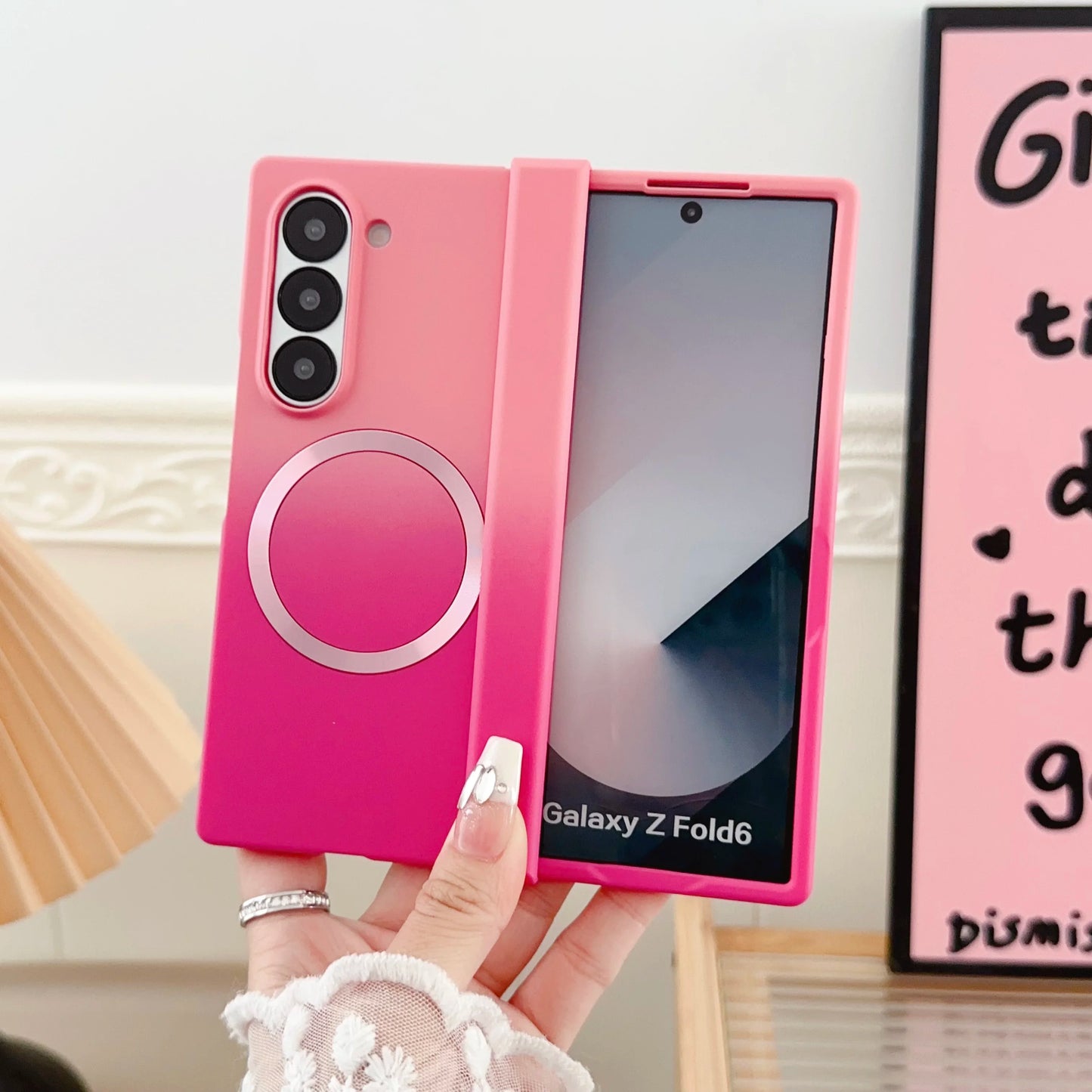 Magnetic for Magsafe Wireless Charging Gradient Phone Case for Samsung Galaxy ZFold 3 4 5 6 Liquid Silicone Bumper Cover Funda