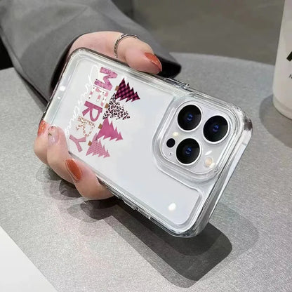 Christmas Tree Letter Snowflake Design Phone Case For iPhone 17 16 15 14 Plus 13 12 11 Pro MAX 16E 17 Air Phone Cover