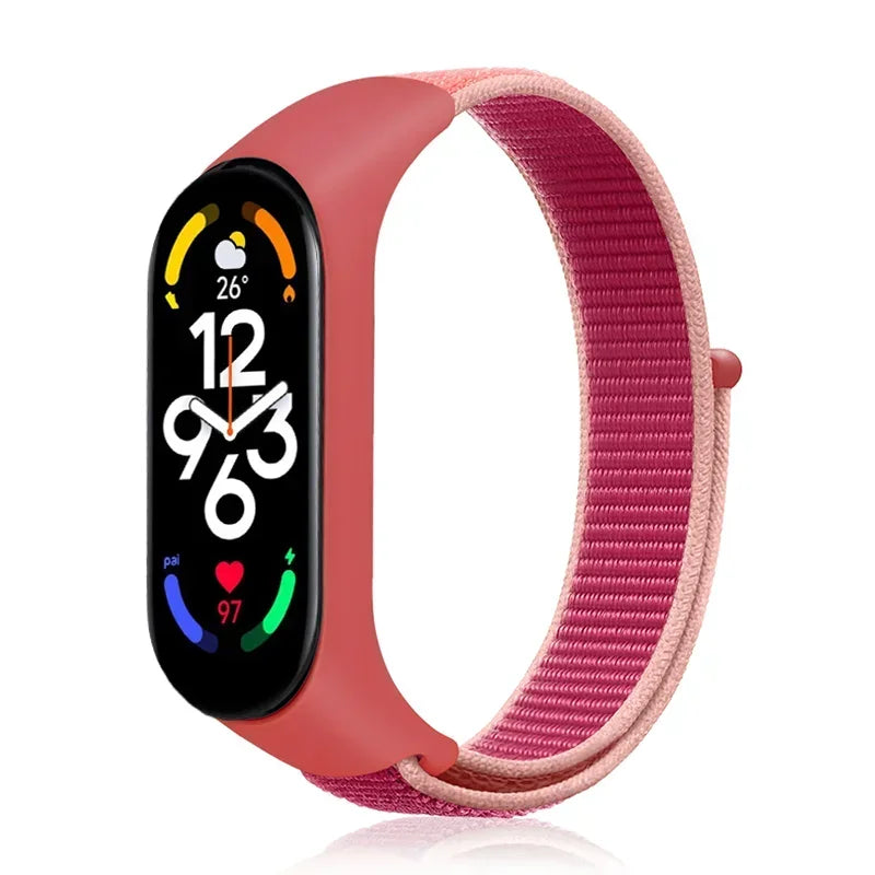 Nylon loop Mi band 4 5 6 Strap Replacement Soft Adjustable Wrist Watchband Pulsera correa For Xiaomi Mi band 3 4 5 6 7 Bracelet