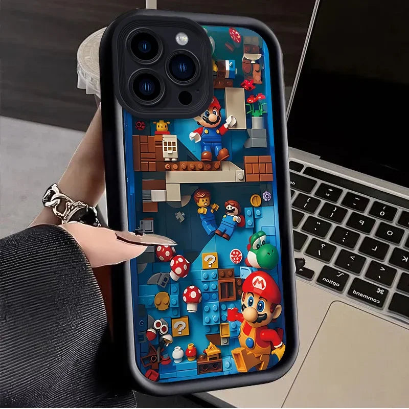 Cartoon Super M-Marios Bros Case for iPhone 16 E 15 Pro Max 14 Plus 13 12 Mini 11 Pro Max XS X 8 7 SE Liquid Silicone Back Cover