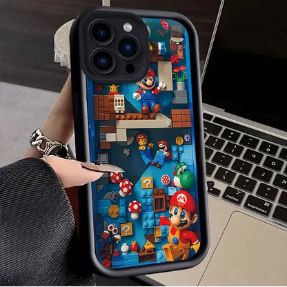 Cartoon Super M-Marios Bros Case for iPhone 16 E 15 Pro Max 14 Plus 13 12 Mini 11 Pro Max XS X 8 7 SE Liquid Silicone Back Cover