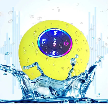 HOMEFISH Portable Waterproof Bluetooth Shower Speaker with RGB Light Suction Cup Wireless Speaker for Bathroom Kitchen Party etc