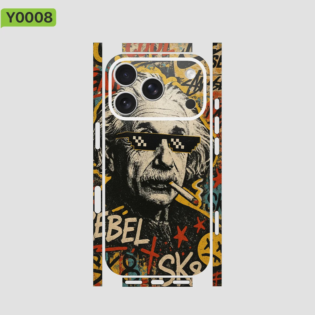 Skin Sticker Wrap for iPhone 13/14/15/16/17 Pro Max Decal Protective Film for Back, Frame, Camera(Not Phone Case)