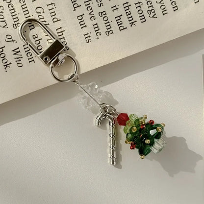 Cute Christmas Mobile Phone Straps Christmas Tree Keychain Lanyard Bag Decoration Pendant Fashion For iPhone Case Xmas Gift