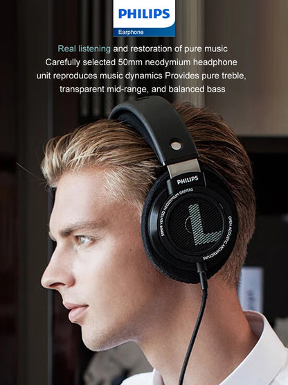 Philips SHP9500 Wired Headphones HiFi Stereo Music Earphone 3.5mm 6.3mm Interface Computer Laptop Mobile Phone Universal Headset