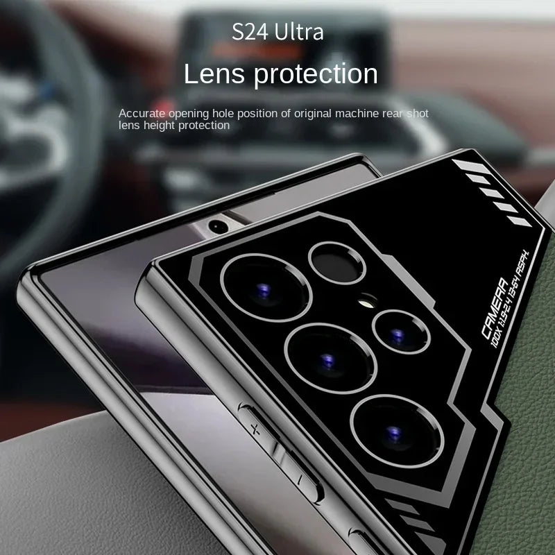Galaxy S25 Plus Electroplating Leather S25 Ultra Phone Case for Samsung Galaxy S25 S24 S23 Ultra Protective Shockproof Cover