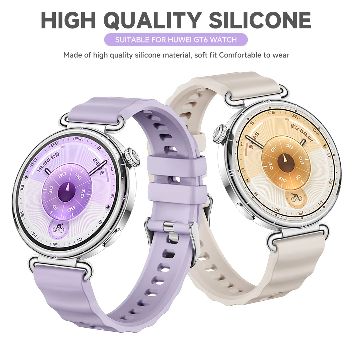 18mm Silicone Band for Huawei Watch GT6 41mm Sport Strap Metal Buckle Correa for Huawei Band GT6 Smartwatch Replacement Bracelet