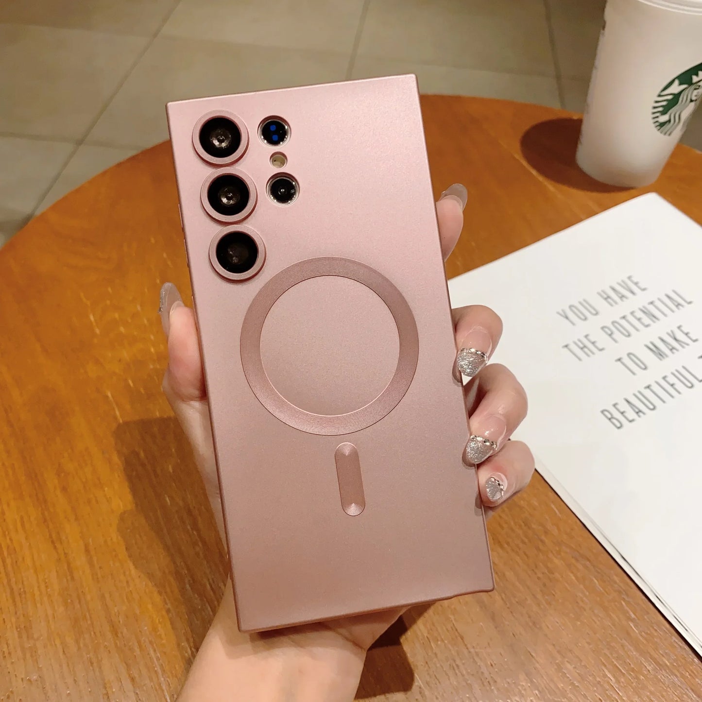 Luxury For Magsafe Magnetic Case For Samsung Galaxy S24 S25 S22 S23 Ultra Plus S20 S21 FE Note 20 A35 A55 A05 A15 Soft TPU Cover