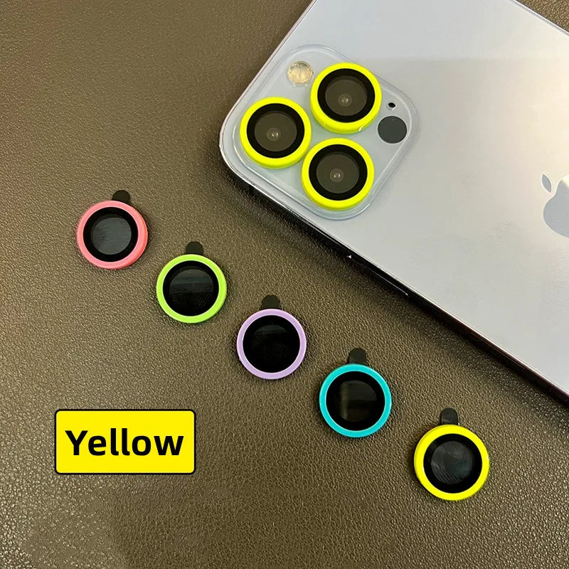 Luminous Ceramic Camera Protector Film For iPhone 16 14 13 12 11 15 Pro Max Plus 13 mini Lens Ring Tempered Glass Glowing Cap