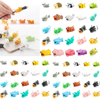 NEW Cartoon Anime Animal Cable Protector Data Line Protectors Cable Organizer Earphone Cable Protector Charger Cable Winder