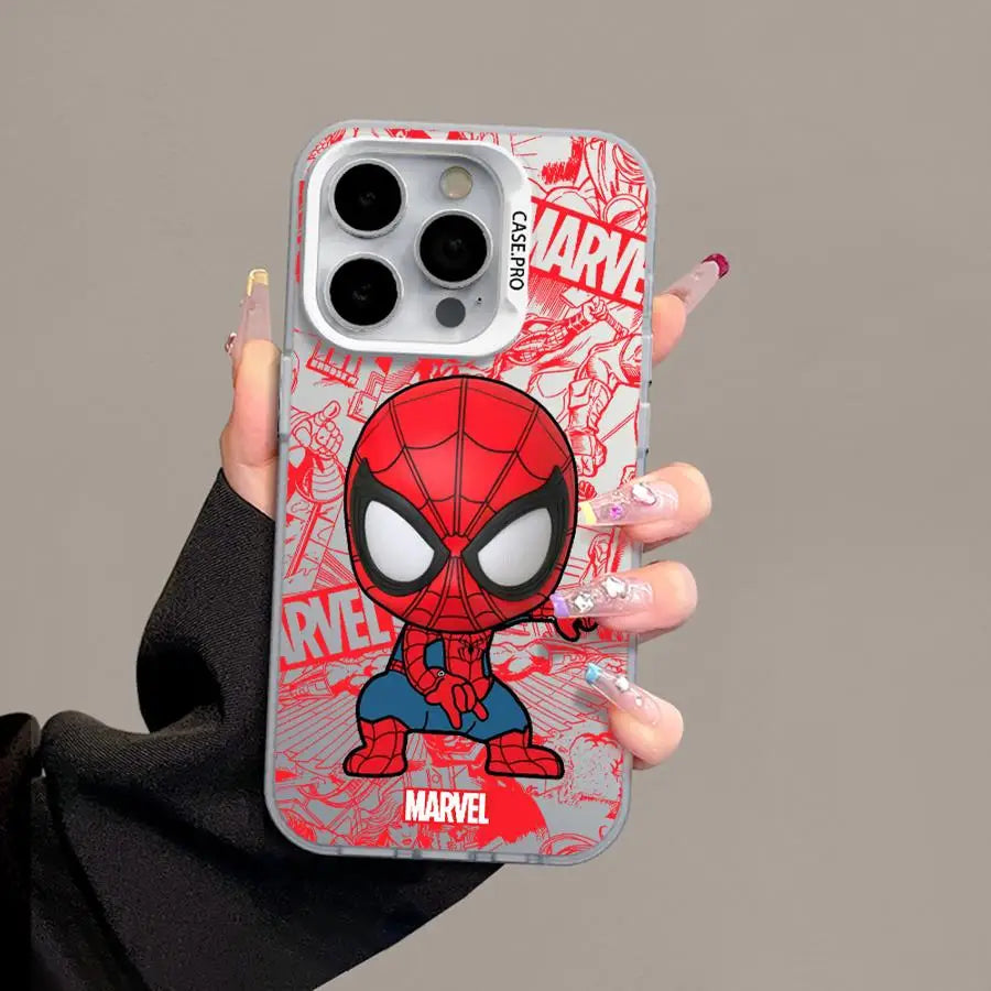 Marvel Cute Spider Man Groot Phone Case for iPhone 16 Pro 15 Pro Max 14 13 12 11 XS 14 Pro Max 16 Plus 14Pro 12Pro Soft Shell