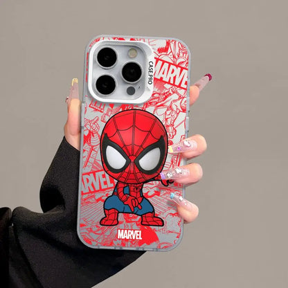 Marvel Cute Spider Man Groot Phone Case for iPhone 16 Pro 15 Pro Max 14 13 12 11 XS 14 Pro Max 16 Plus 14Pro 12Pro Soft Shell