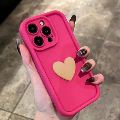 Luxury Cute 3D Love Heart Silicone Phone Case For iPhone 17 Air 16 15 13 12 11 14 Pro Max XR 16 Plus Shockproof Candy Back Cover