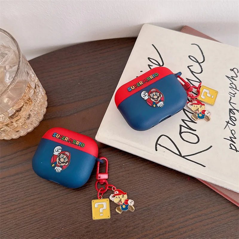 Super Mario Cartoon Earphone Case for Airpods 1 2 3 4 Pro Anime Soft Cover Protective Shell for Airpods Pro2 Headphone Cover