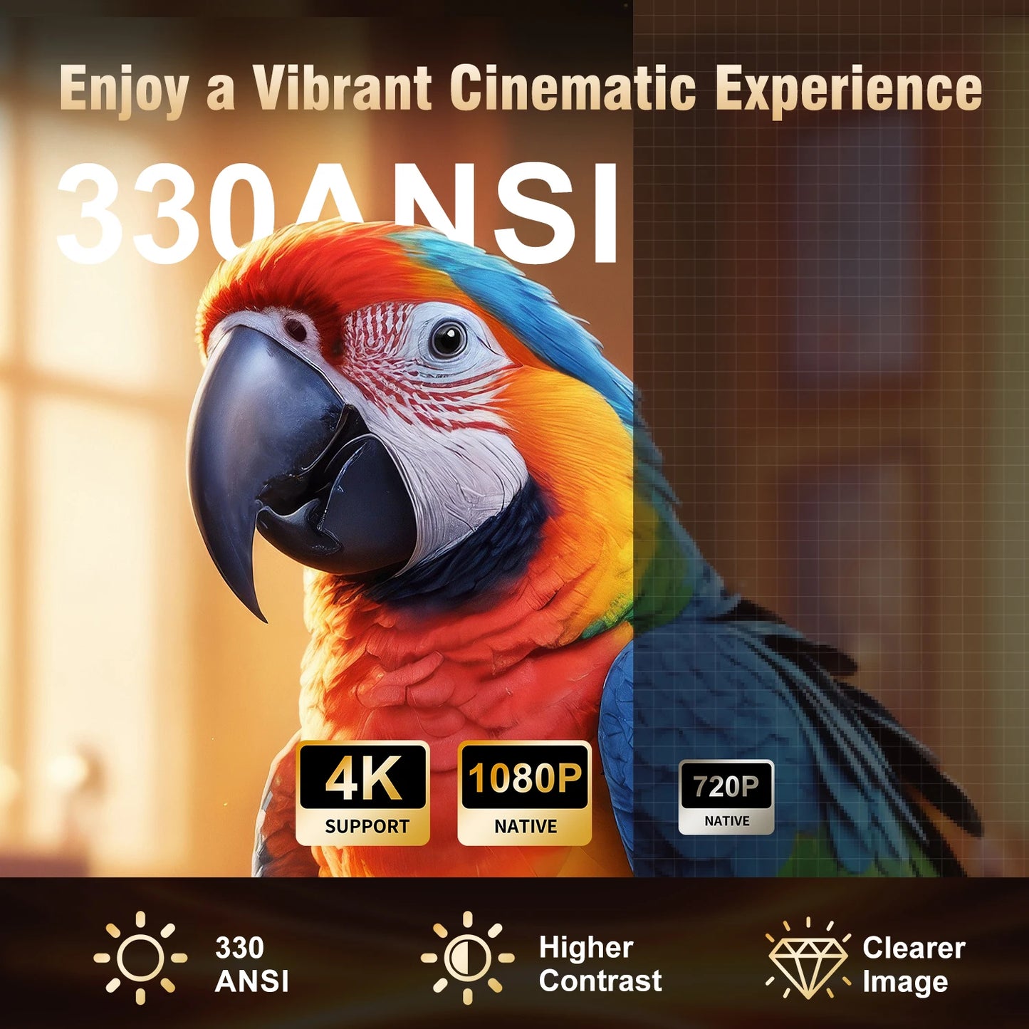 Magcubic HY310 Android 11 Projector 4K Native 1080P Auto Focus Native 330ANSI Dual Wifi BT5.4 Air Mouse Voice Home Outdoor Movie