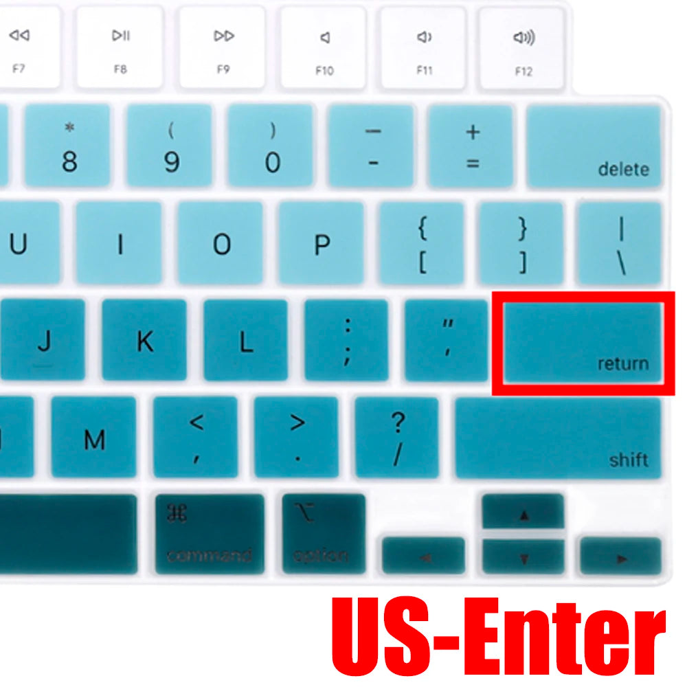 Ultra Thin Silicone Keyboard Cover Skin for MacBook Air & Pro 12/13/14/15/16inch A2991 A2992 A3113 A3114 A2179 A2338 A2681 A2941