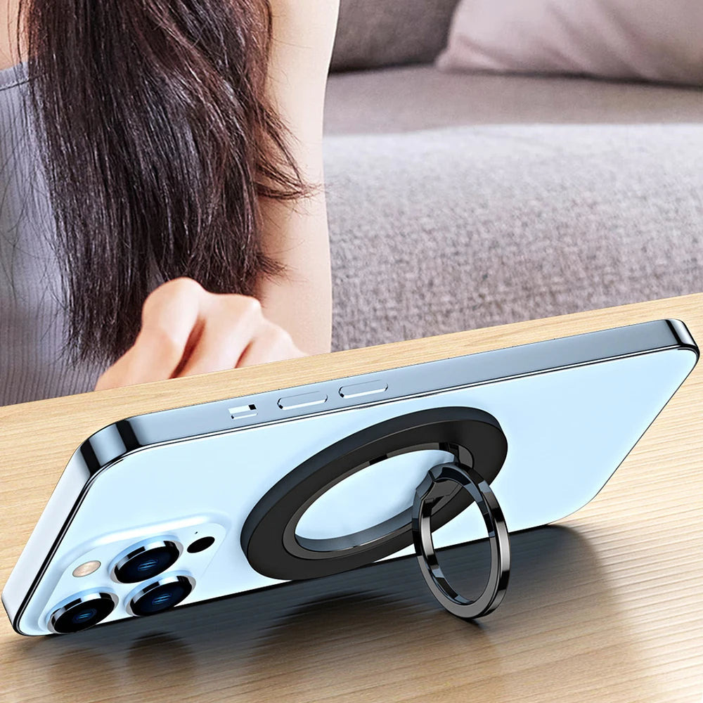Stand For Tablet Magnetic 2 Sections Simplicity Rotation Ring Phone Handphone Popsocket Magsafe Ipad Holder Double Side Silicone