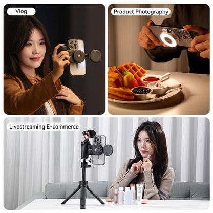 Ulanzi LM19 MagSafe Light Bi-Color Flip Fill Light Suitable for Magnetic Mobile Phones CRI 95+ for Vlog Livestream Photograph