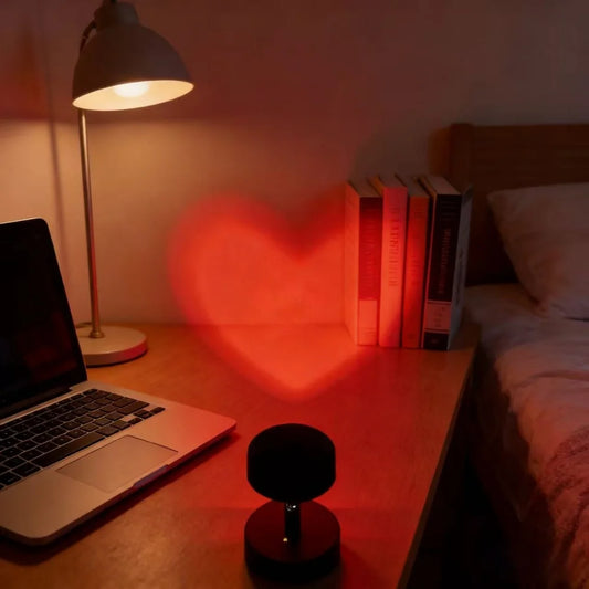 1 Piece Romantic Heart-Shaped LED Projector Light USB Powered for Photography Background Party Bedroom Decor Ideal for Christmas