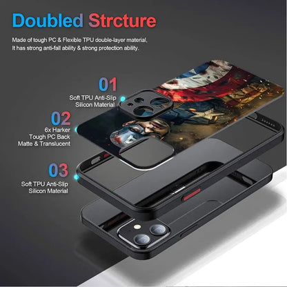 Marvel Captain America Phone Case for iPhone 13 Mini 7 8 Plus XR 12 16 14 Pro SE 16e 11 Pro 15 XS Max 13 Matte Cover