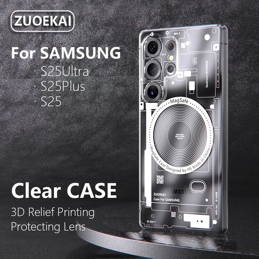 Soft with Magsafe Case For Samsung Galaxy S25 Ultra Plus S25Ultra S24FE S24 Ultra S23 S22 S21 S10 S9 S8 FE Note 10 20 Full Cover