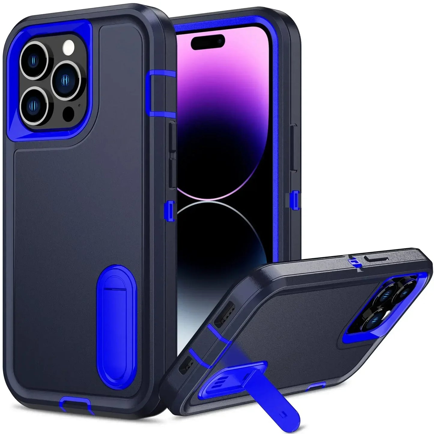 Case For iPhone 16 11 13 12 14 15 Pro Max XS XR 8 Plus Heavy Duty Shockproof Anti-Scratch Rugged Protective with Kickstand Cover