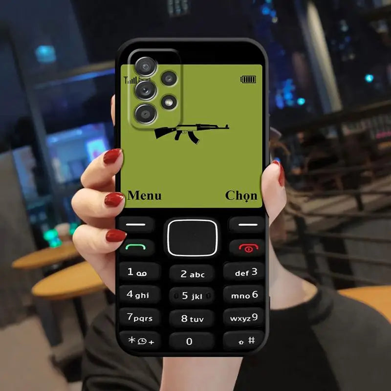 Case For Samsung Galaxy A52 A53 A12 A13 A54 A32 A51 A71 A23 A33 A21s 5G A22 A50 Soft Phone Retro Camera Games