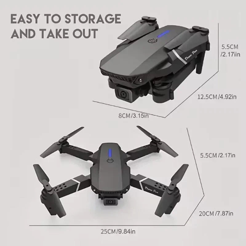 New E88 Pro WIFI FPV Drone Wide Angle HD 4K 1080P Camera Height Hold RC Foldable Quadcopter Dron Helicopter Toys Gift