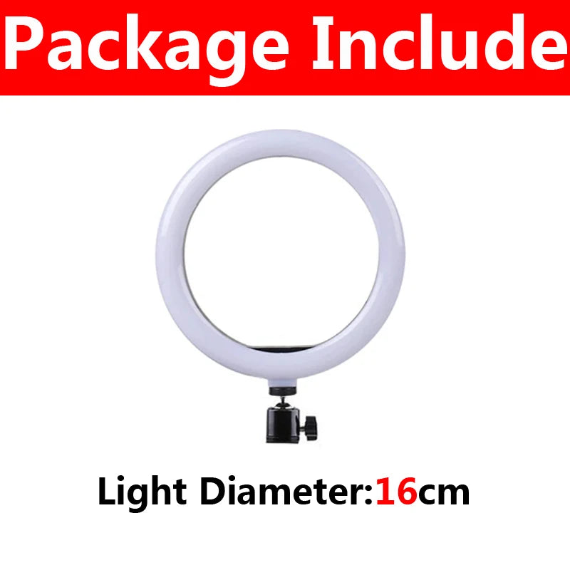 LED Ring Light with Phone Stand Usb Charge Selfie Led Lamp Dimmable Photography Light For Photo Photography Studio For Vlog Live