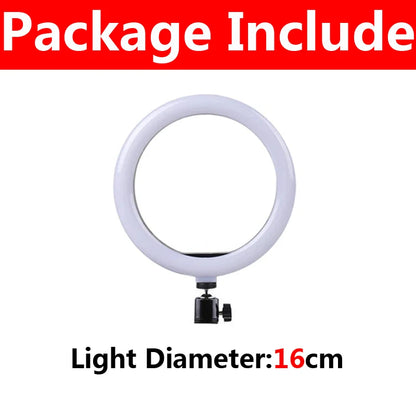 LED Ring Light with Phone Stand Usb Charge Selfie Led Lamp Dimmable Photography Light For Photo Photography Studio For Vlog Live