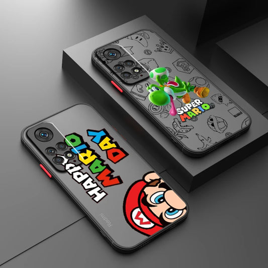 Anime Super M-Mario Cute Art Frosted Translucent For Redmi Note 13 12 12S 12T 11 11T 11E 10 10S 9 Pro Plus 5G Back Phone Case