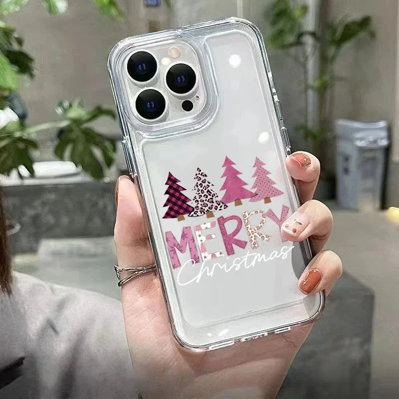 Christmas Tree Letter Snowflake Design Phone Case For iPhone 17 16 15 14 Plus 13 12 11 Pro MAX 16E 17 Air Phone Cover