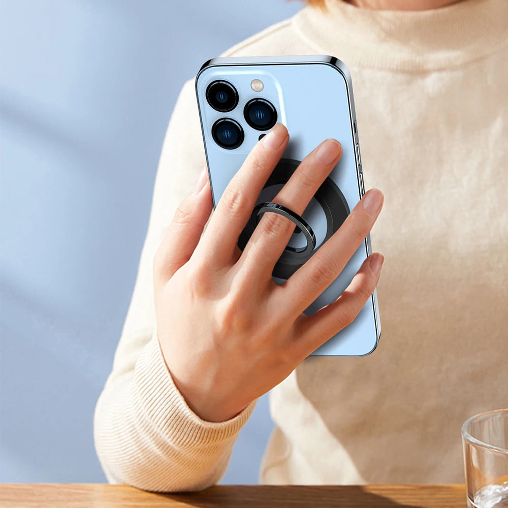 Stand For Tablet Magnetic 2 Sections Simplicity Rotation Ring Phone Handphone Popsocket Magsafe Ipad Holder Double Side Silicone