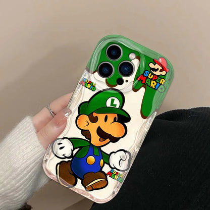 M-Marios Popular Cute Art For Apple iPhone 16 16E 15 14 13 12 11 XR XS X Pro Max Plus Wave Oil Cover Soft Funda Phone Case