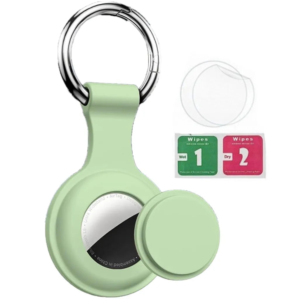 Waterproof AirTag Keychain Holder tag Lock Case Wire Cable,  Anti-Lost Protective Case with Keyring for Luggage, Key, Backpack
