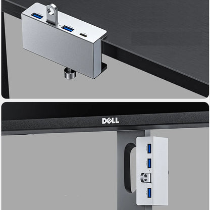 Aluminum Type C 4 Port USB 3.0 HUB Phone Holder SD TF USB Memory Card Reader DC Power Adapter Splitter Multiple Extend Dock