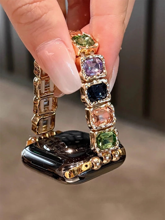 Elasticity Diamond Band For iWatch Ultra 10 9 8 7 6 5 Se 4 Metal Woman Strap For Apple Watch 38mm 40mm 41mm 42mm 45mm 46mm 49mm