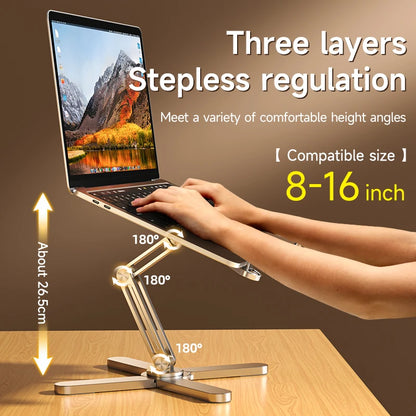 Foldable Laptop Stand 360°Rotation Notebook Table Aluminum Alloy Holder Portable Book Tablet Bracket with Heat Dissipation